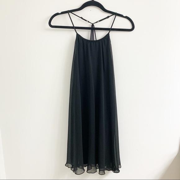 Express Dresses & Skirts - Express Black Chiffon Trapeze Dress